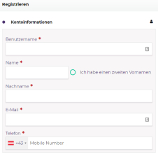 Das Formular zur Registrierung bei Betzest