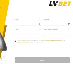 Das Formular zur Registrierung bei LV BET