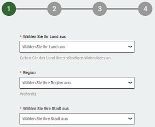 Das Formular zur Registrierung bei MELbet